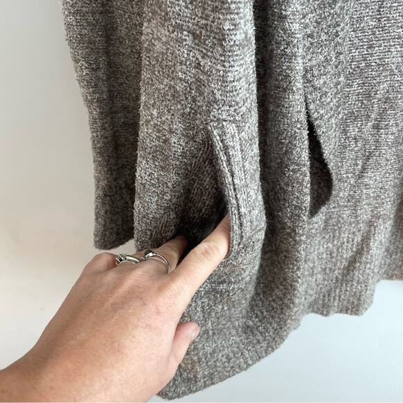 Barefoot Dreams | Womens Open Front CozyChic Lite Circle Cardigan Sand Tan Beige - Picture 3 of 9